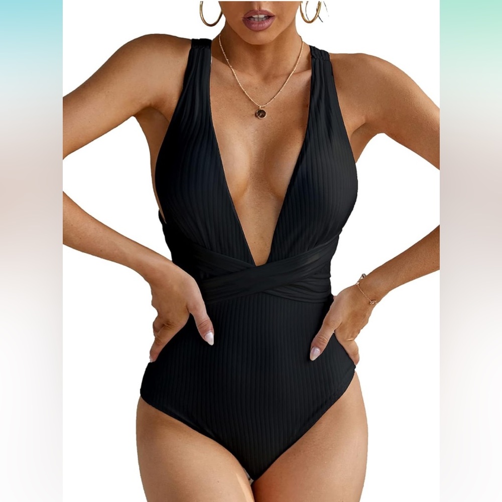 NEW High waisted, Black Swimsuit